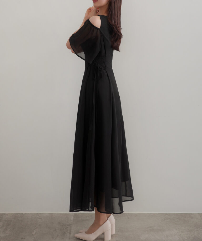 CENEA 2wayVネックシアーコルセットワンピース アイボリー Lサイズ JUNOAH｜CENEA 2wayVネックシアーコルセットワンピース